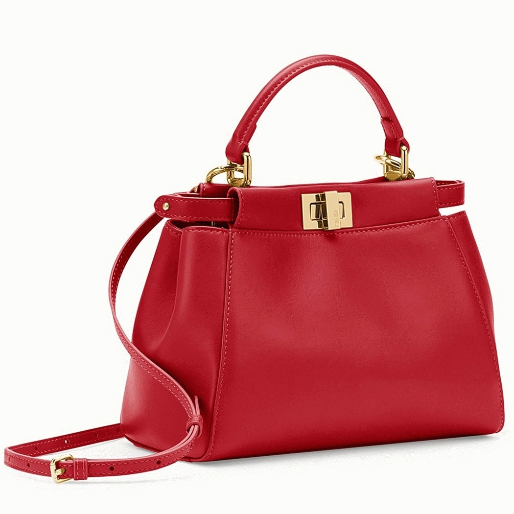 Top Quality Knockoff Fendi Peekaboo Mini Bag In Red Nappa Leather