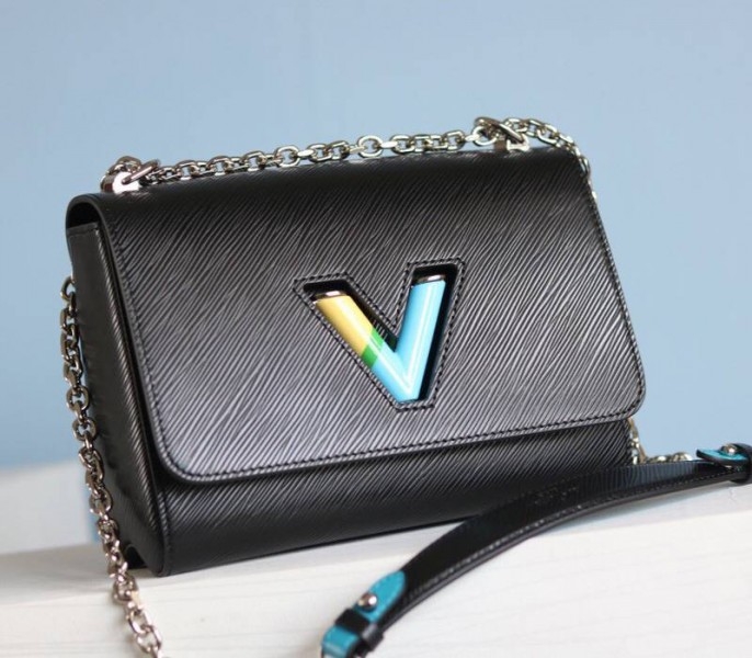 Louis Vuitton Epi Leather Twist MM Limited Edition Bag In Black