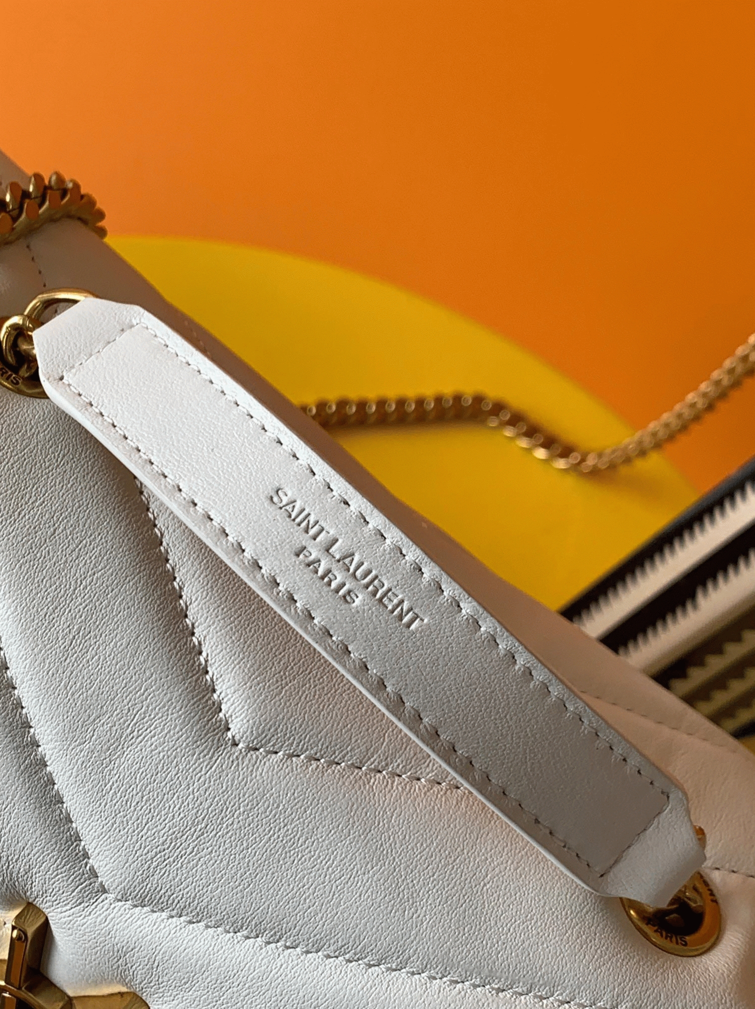 Replica Saint Laurent LouLou Small Chain Bag White