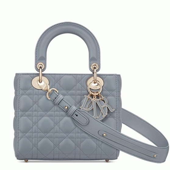 Dior Small Lady Dior My ABCDior Bag Fake in Blue Cannage Lambskin