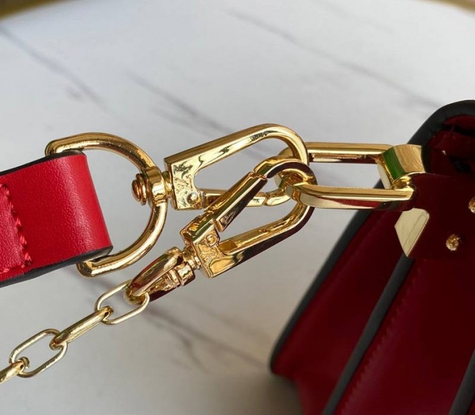 Louis Vuitton Dauphine Lugano MM Bag In Bloody Mary Red