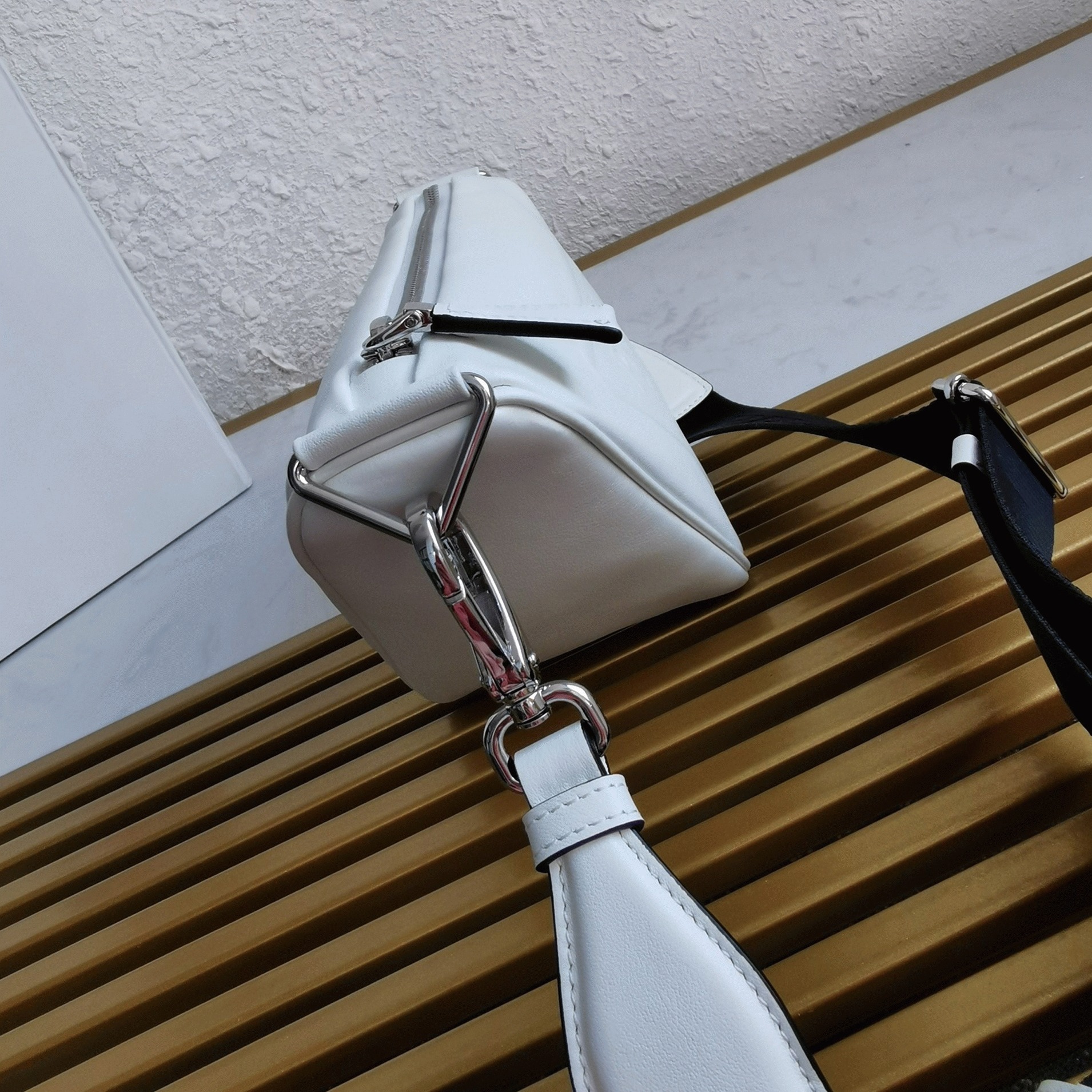Prada Triangle Shoulder Bag Fake in White