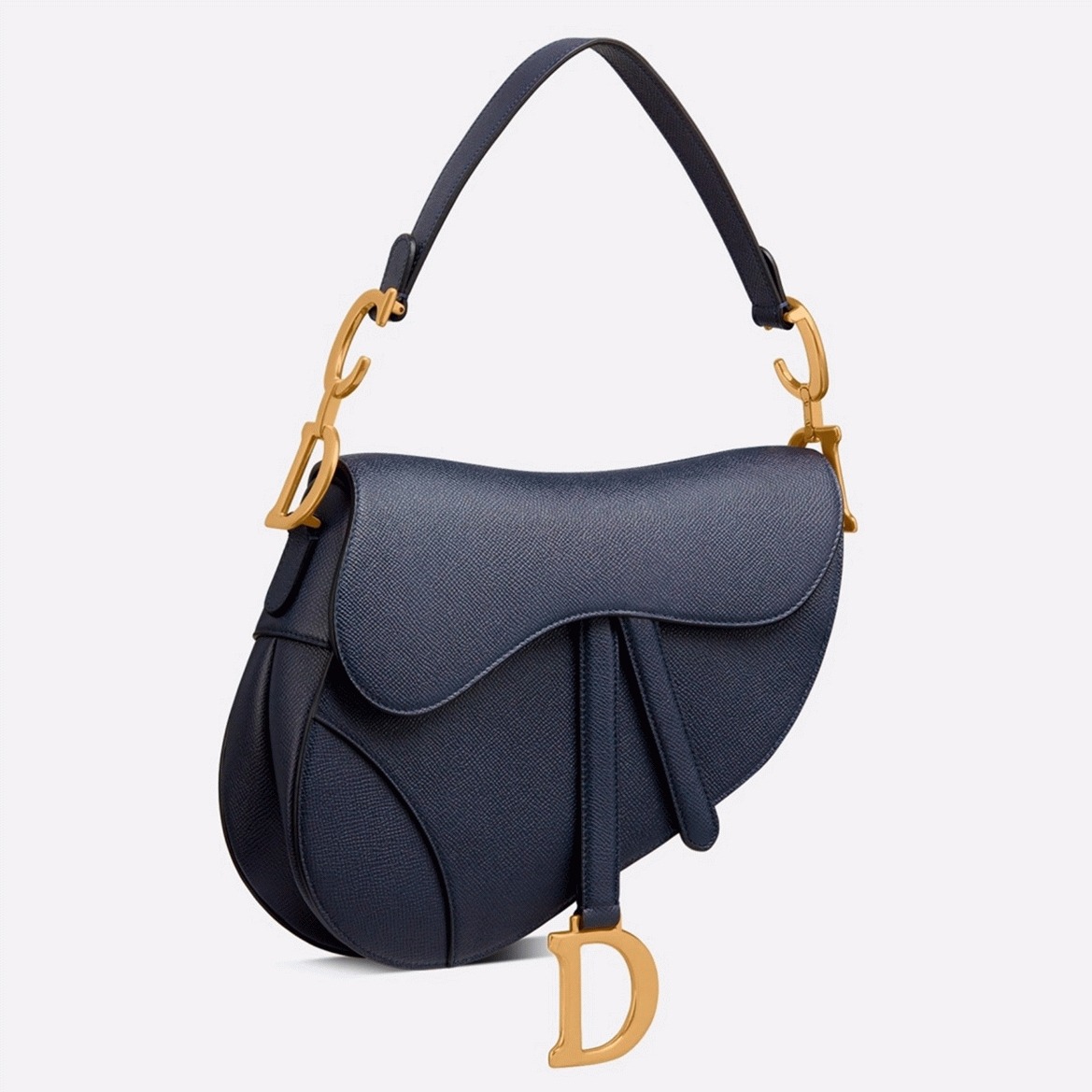 Dior Saddle Bag Imitation in Indigo Blue Grained Calfskin