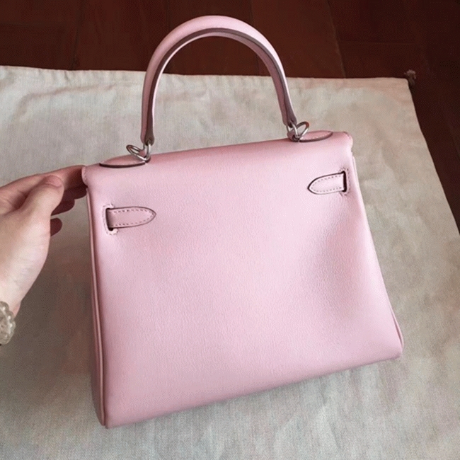 Rose Dragee Swift Replica Hermes Kelly 25cm Graceful Bag