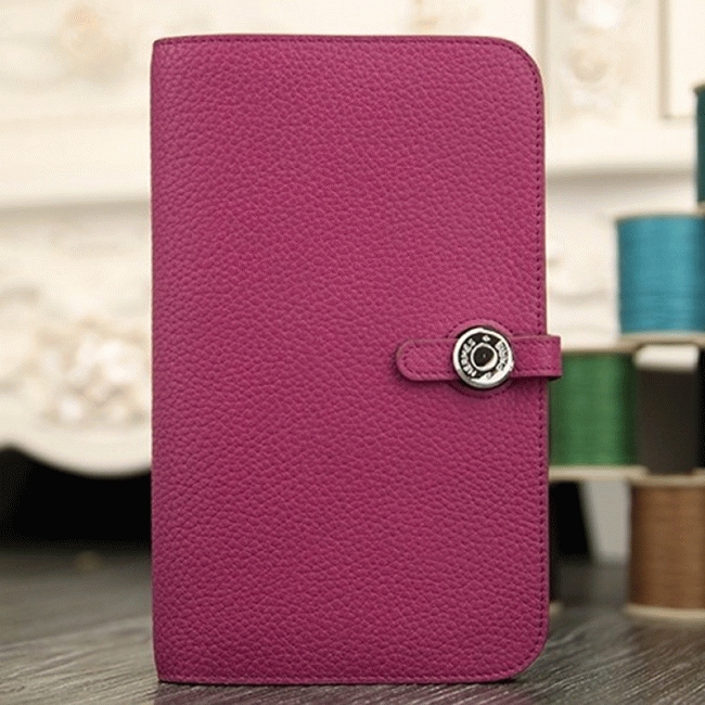 Purple knockoff designer Hermes Dogon combine wallet