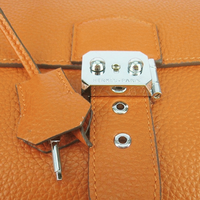 Orange Knockoff Hermes Sac A Depeches 38CM Professional Bag