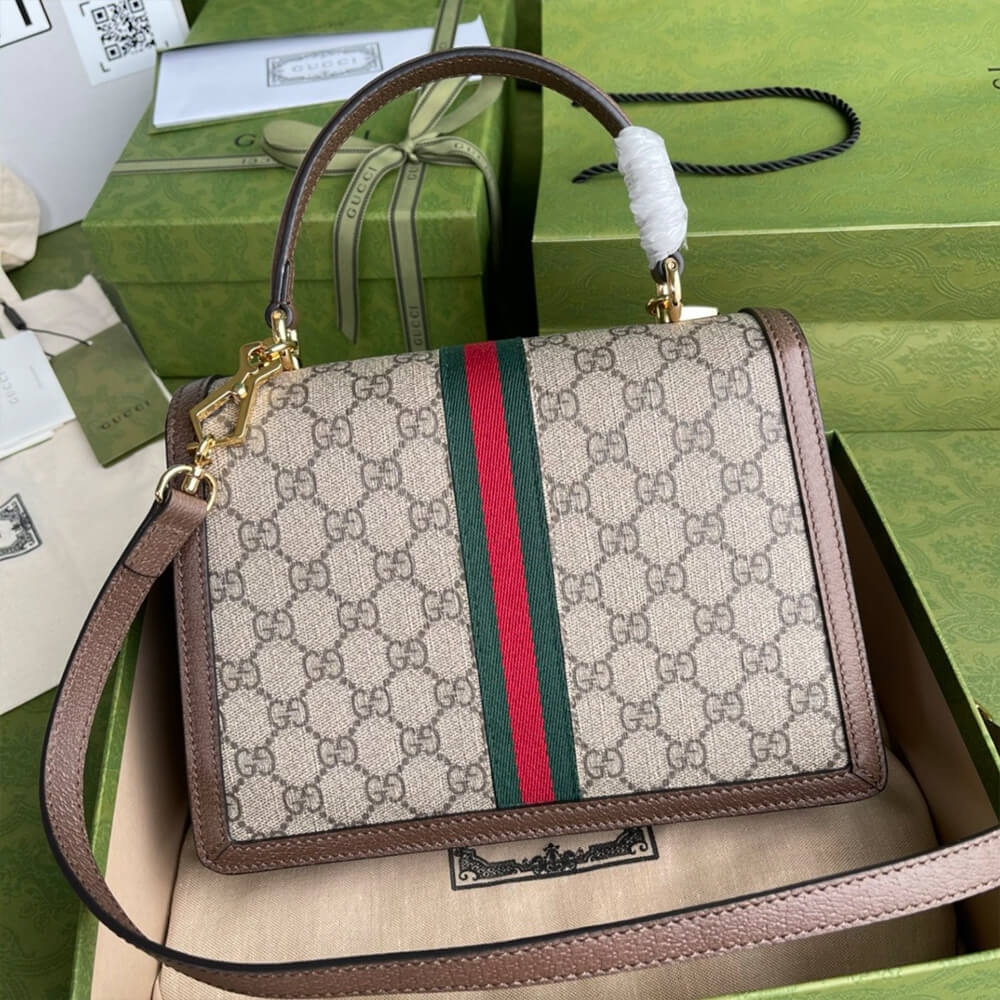 GUCCI BAMBOO 1947 JUMBO GG SMALL TOP HANDLE BAG