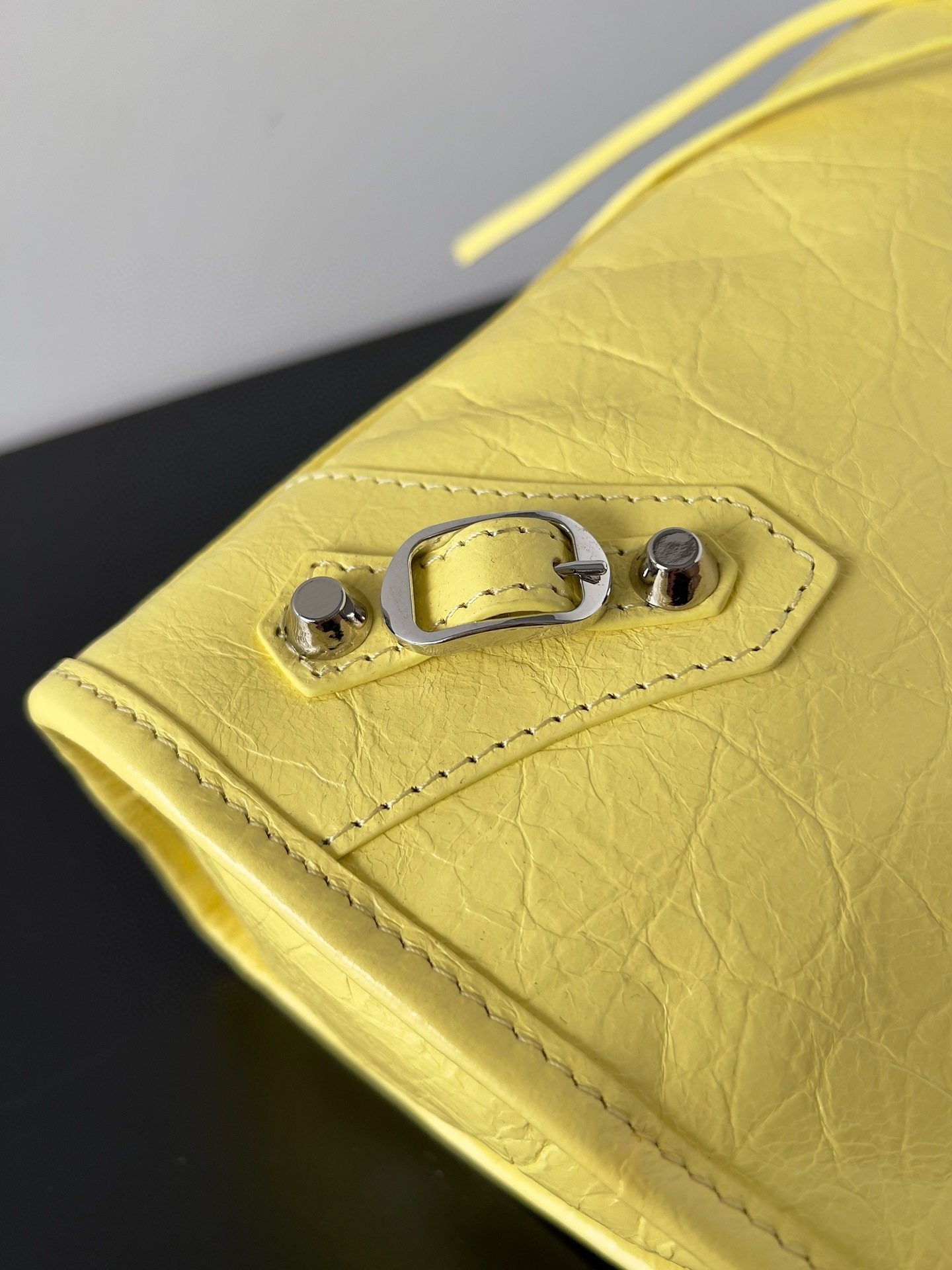 Knockoff Balenciaga Le City Small Bag Yellow Arena Lambskin