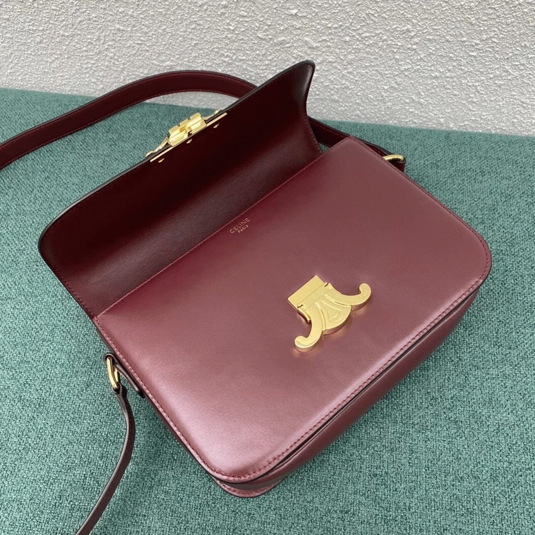 Top Quality Replica Celine Triomphe Medium Bag In Bordeaux