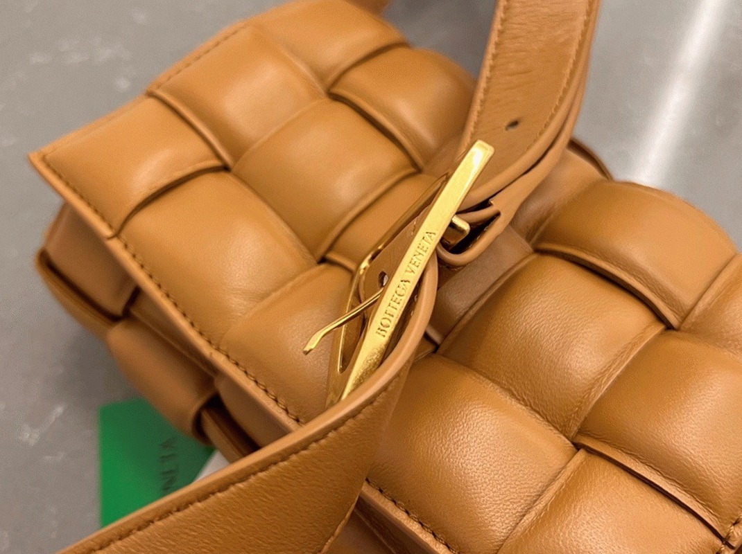 Faux Bottega Veneta Small Padded Cassette Bag Camel