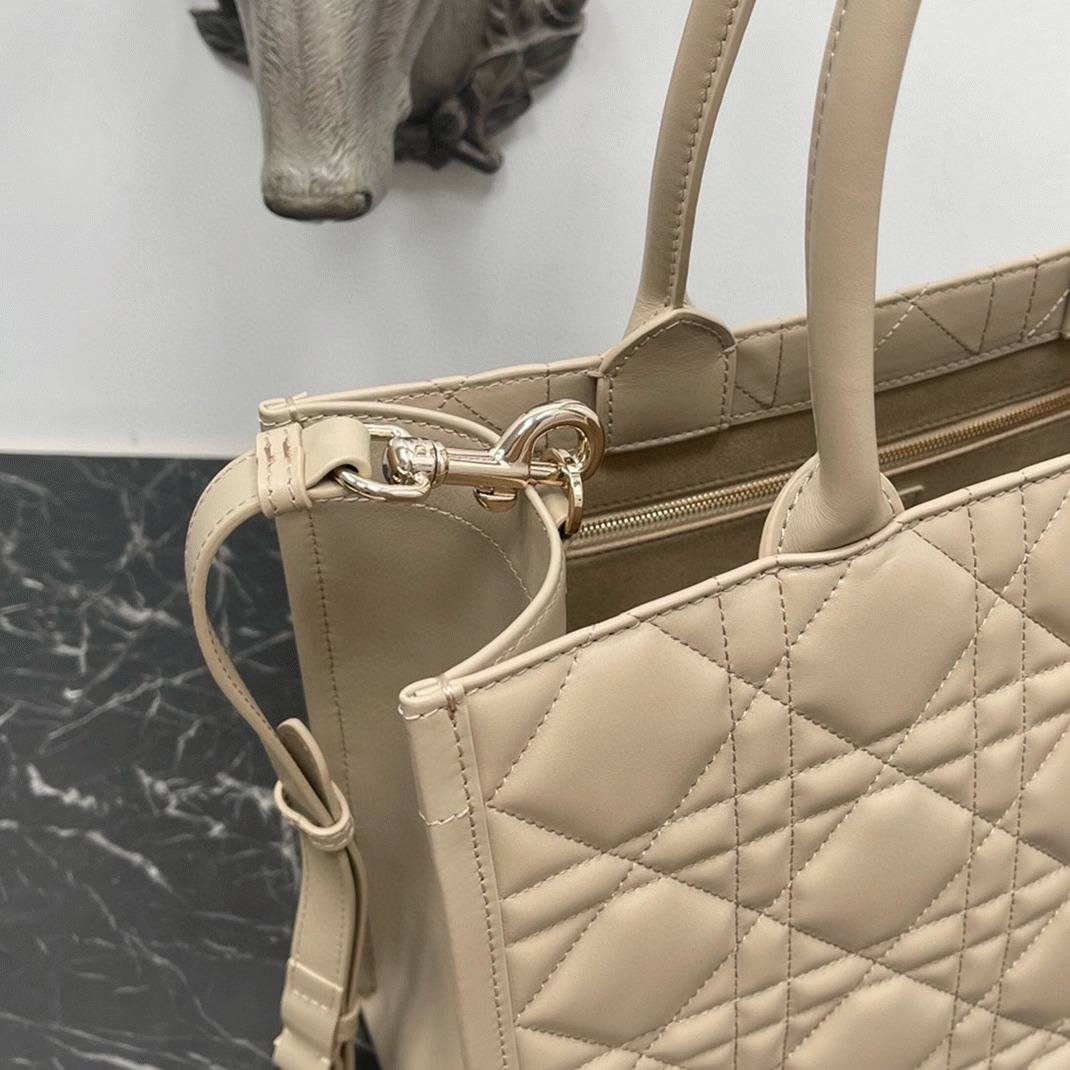 Dior Medium Book Tote Bag Fake with Strap in Beige