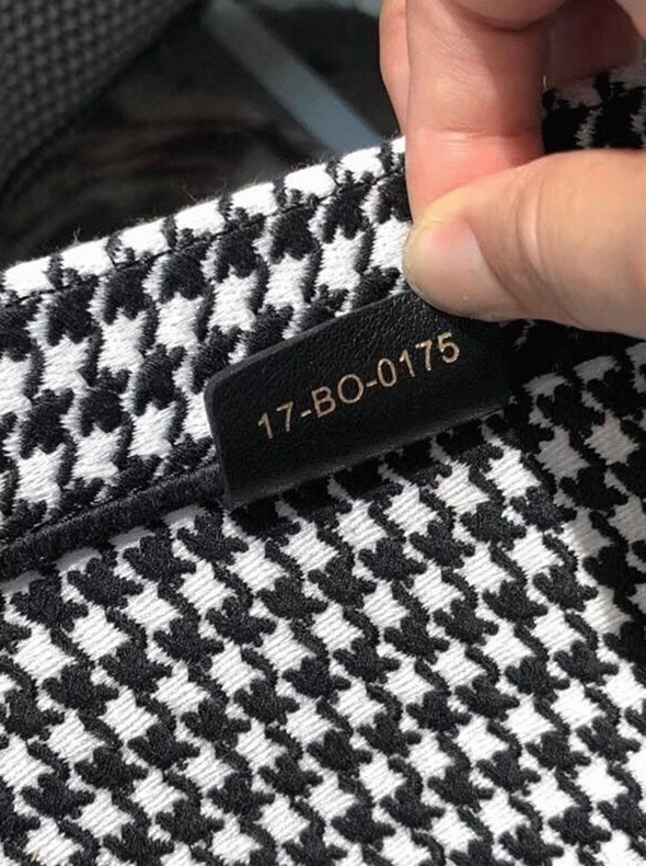 Dior Large Book Tote Bag Fake in Houndstooth Embroidered Canvas