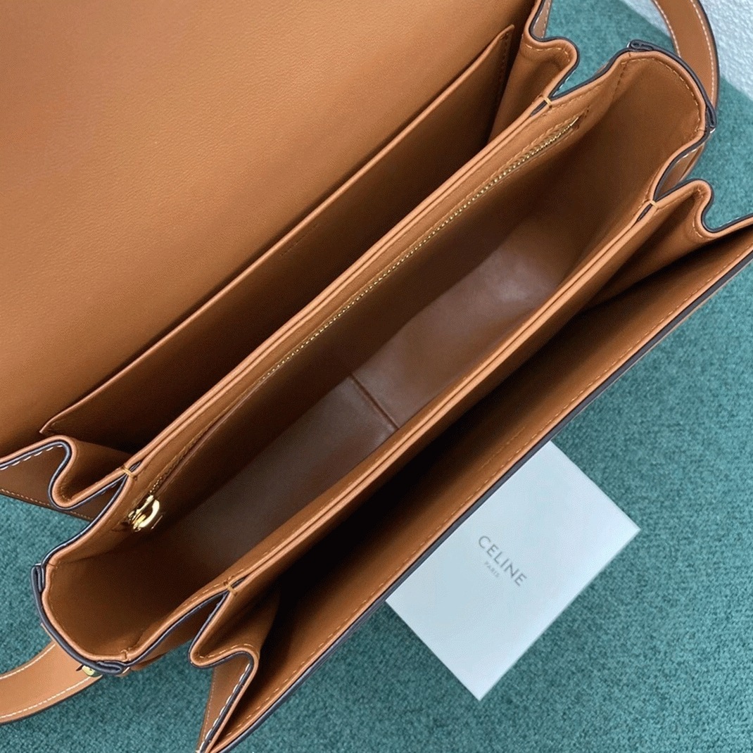 Top Quality Faux Celine Triomphe Medium Bag In Brown