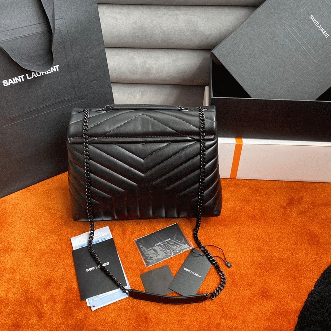 Fake Saint Laurent LouLou Medium Chain Bag Black