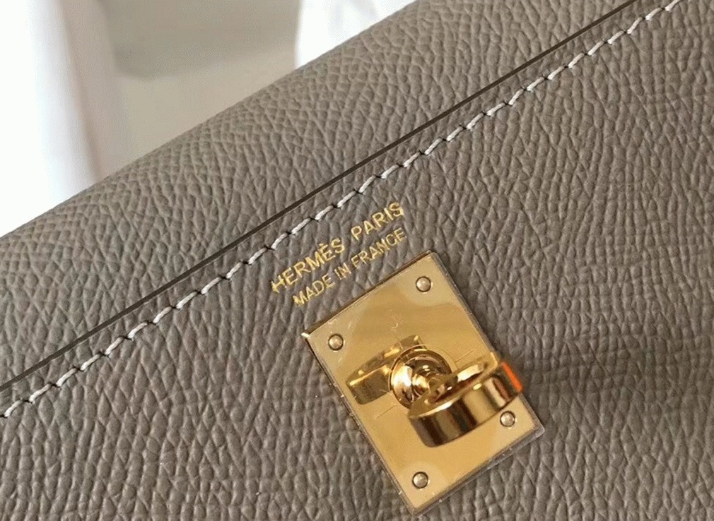 Hermes Kelly Mini II Bag Fake in Gris Asphalt