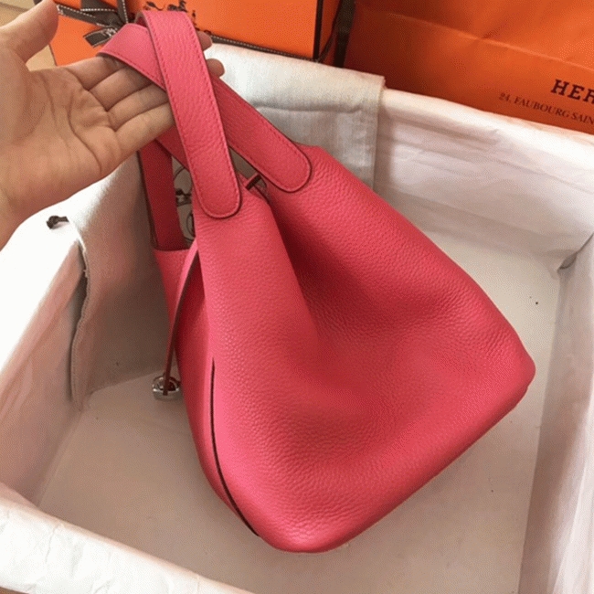 Rose lipstick cheap replica Hermes Picotin Lock 18cm handbag