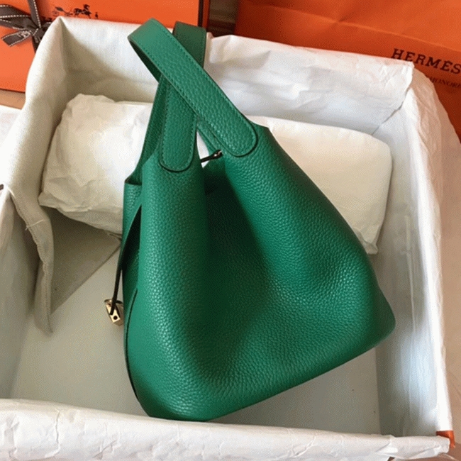 Vert vertigo designer replica Hermes Picotin Lock 18cm handbag