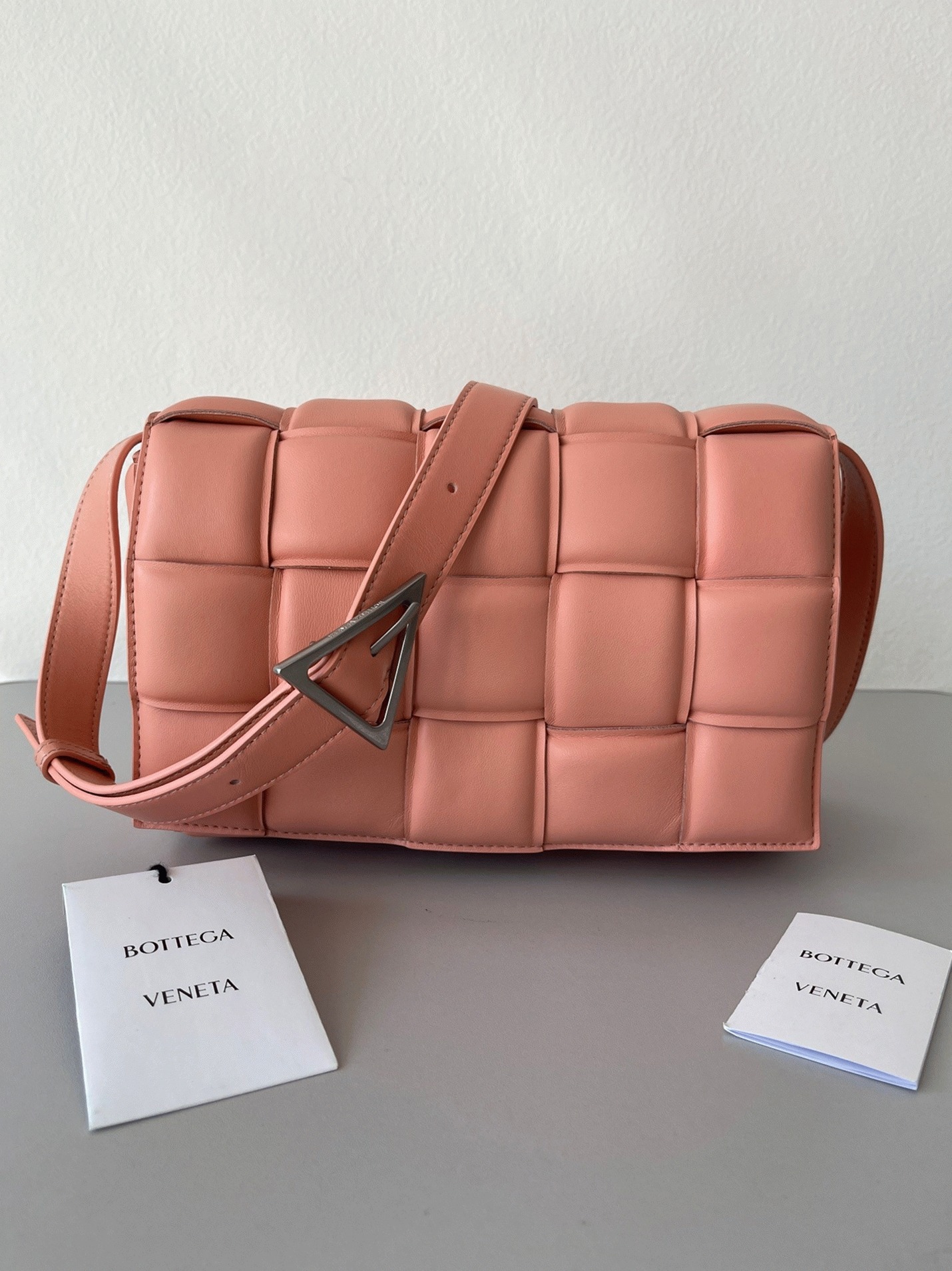 Top Quality Fake Bottega Veneta Padded Cassette Bag In Peachy