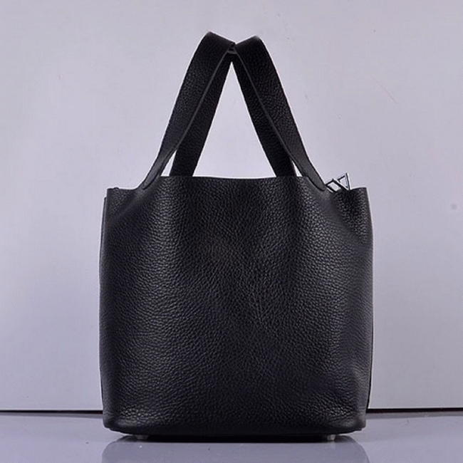 Black knockoff Hermes Picotin Lock handbag