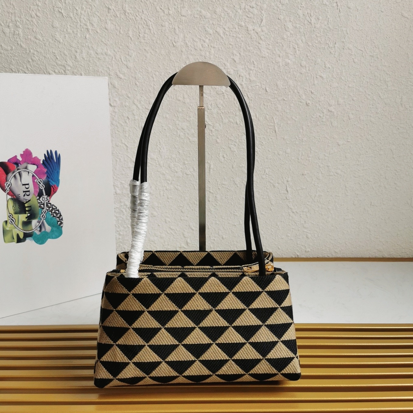 Prada Supernova Small Shoulder Bag Imitation in Black/Beige