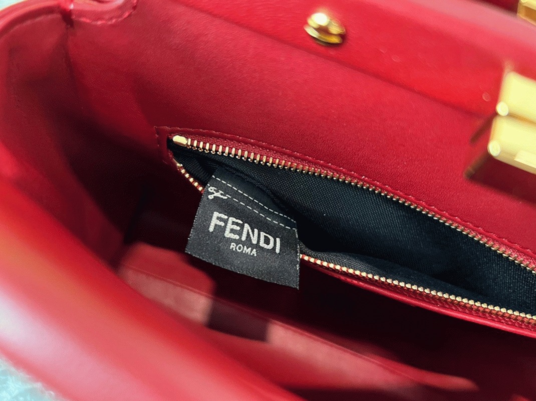 Top Quality Knockoff Fendi Peekaboo Mini Bag In Red Nappa Leather