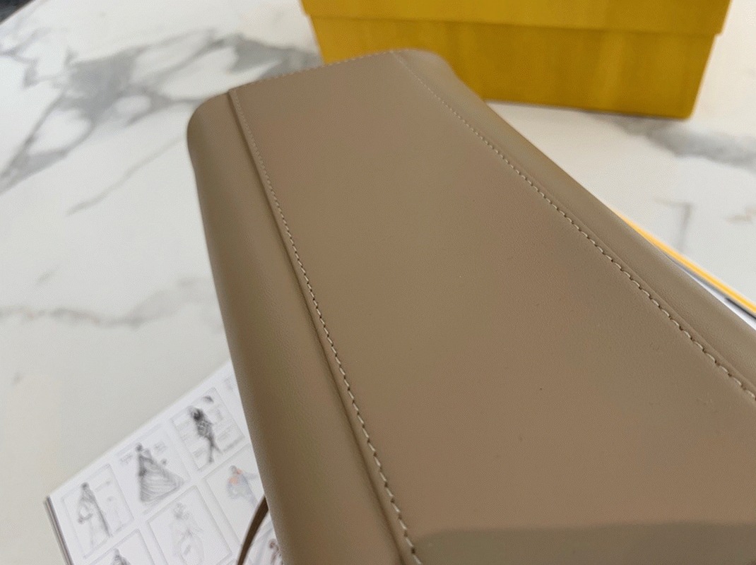 Top Quality Fake Fendi Peekaboo Mini Bag In Dove Grey Nappa Leather