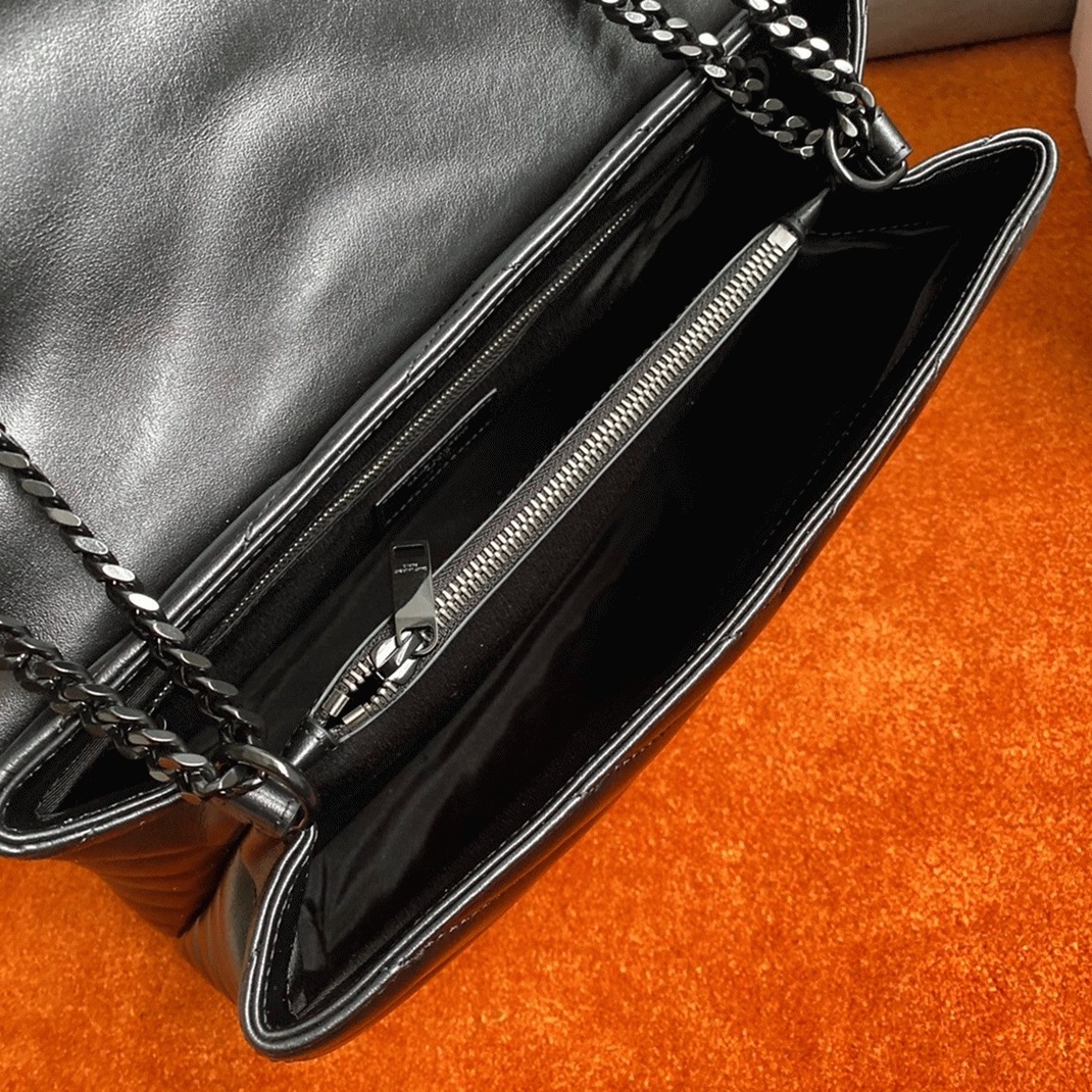 Fake Saint Laurent LouLou Medium Chain Bag Black