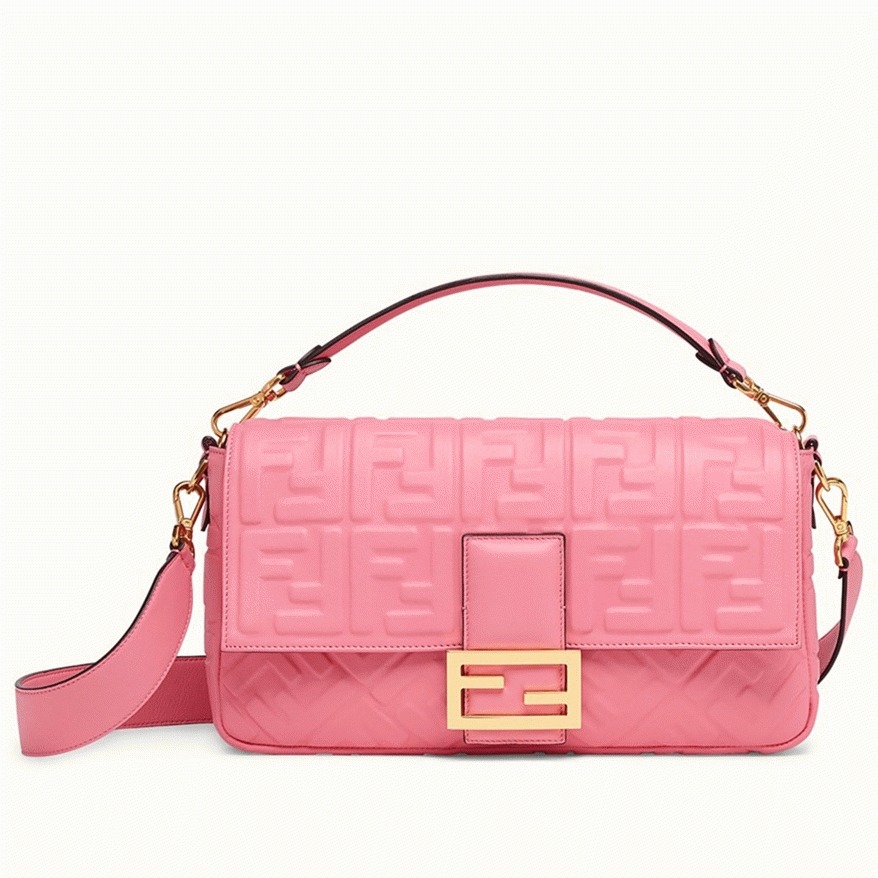 Top Quality Knockoff Fendi Large Baguette Bag In Pink FF