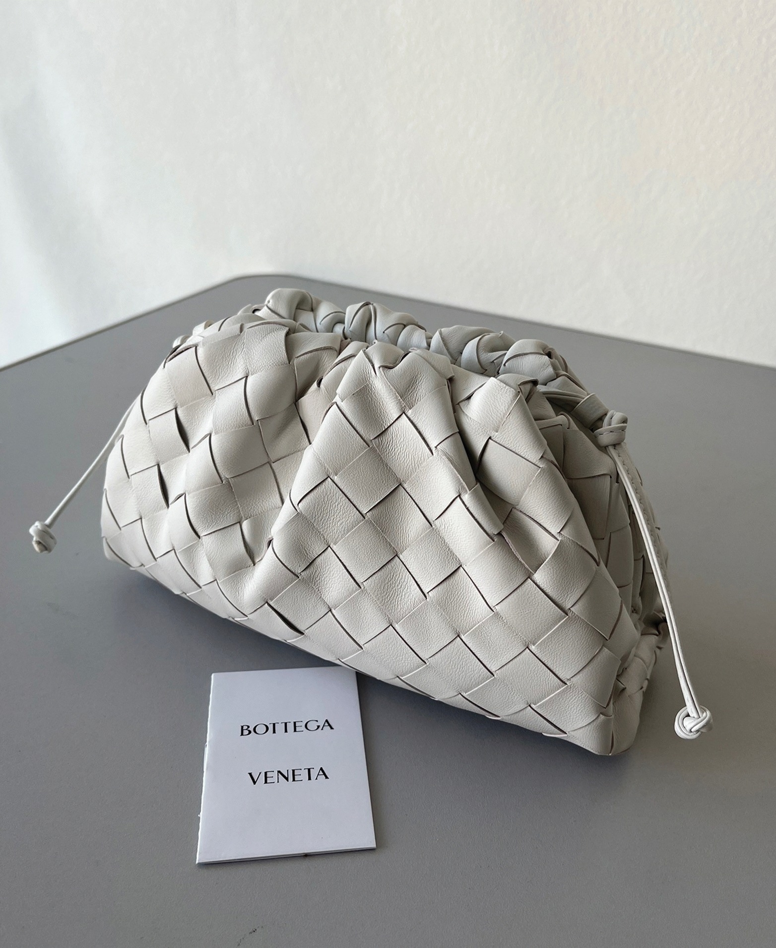 Replica Bottega Veneta Mini Pouch with Strap White