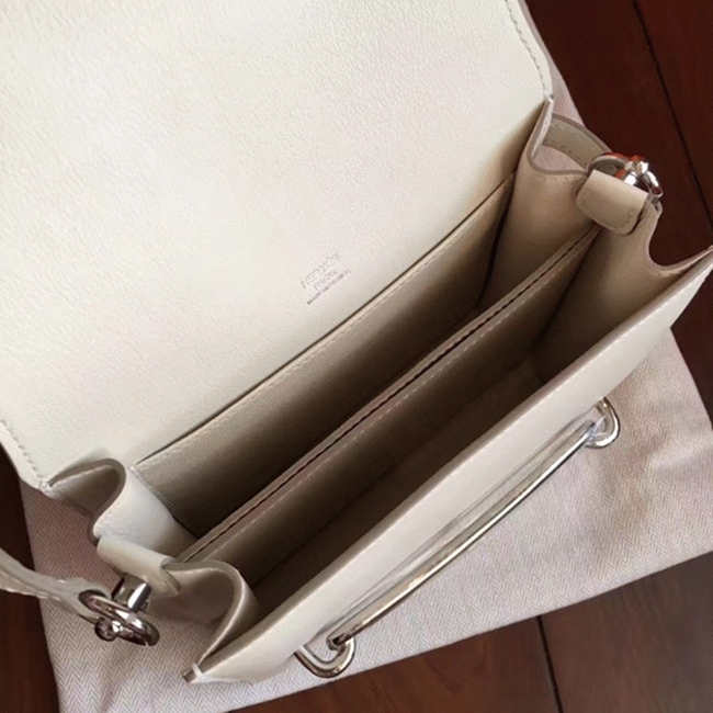 Ivory cheap replica Hermes Mini Sac Roulis handbag