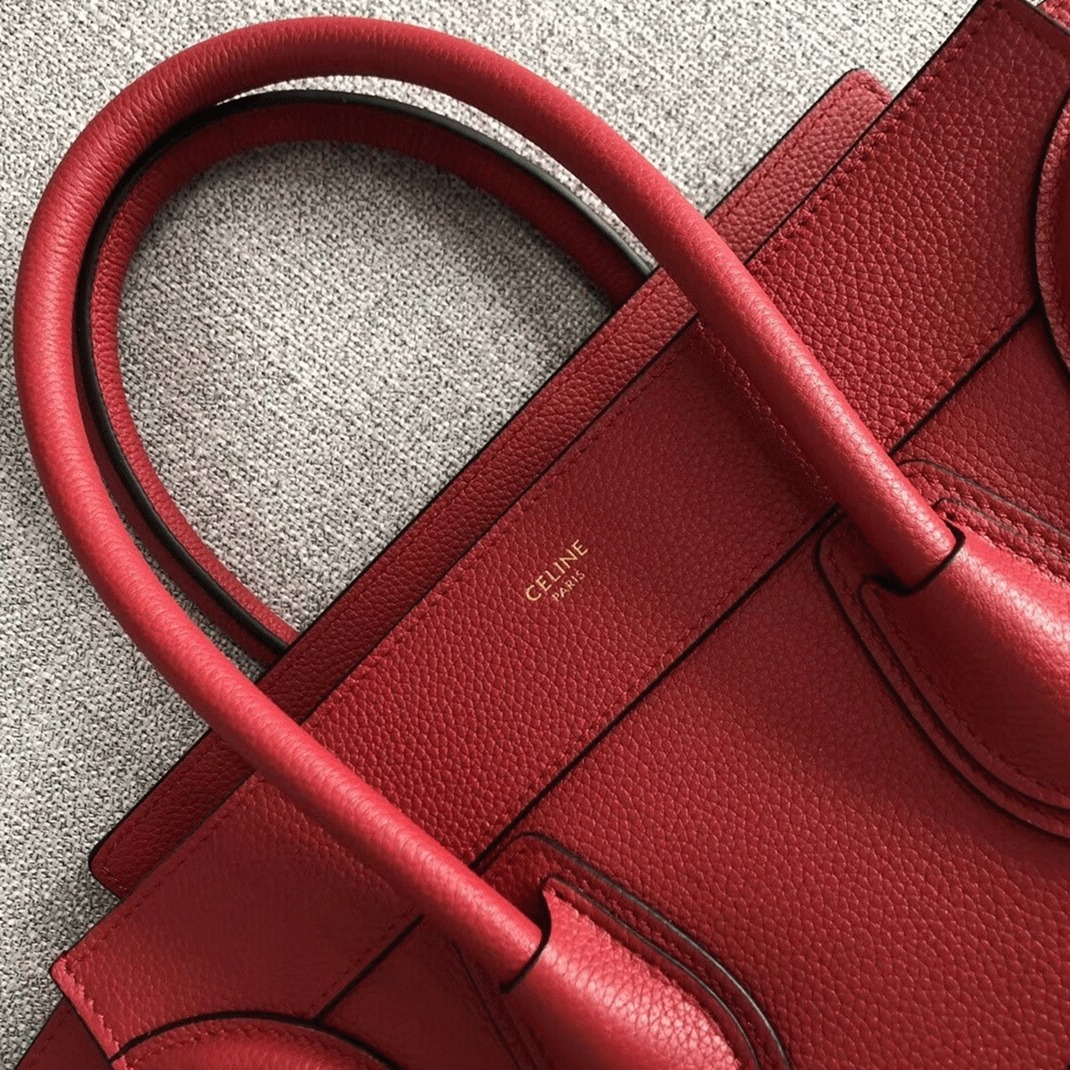 Celine Micro Luggage Tote Bag Fake in Red