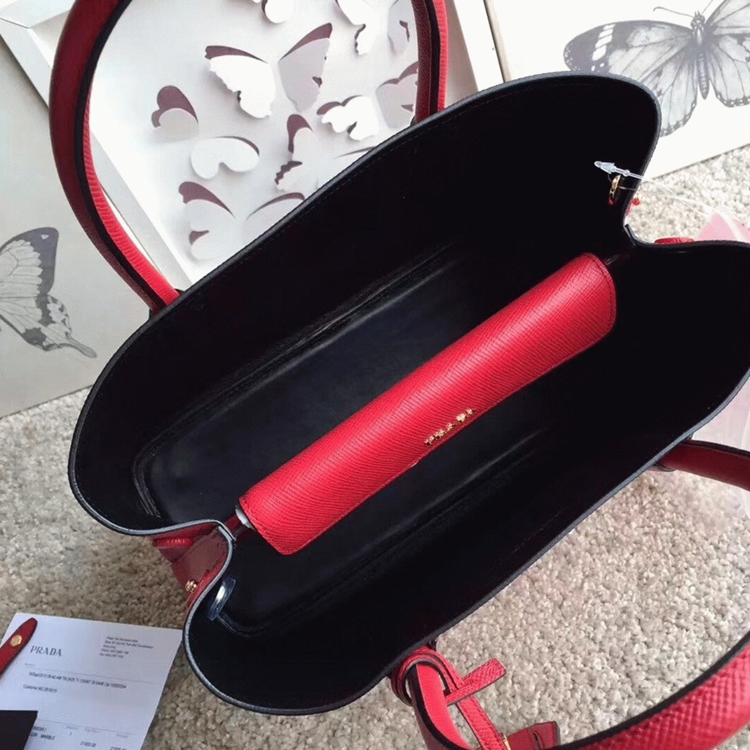 Black Prada Double Medium Tote Bag Imitation