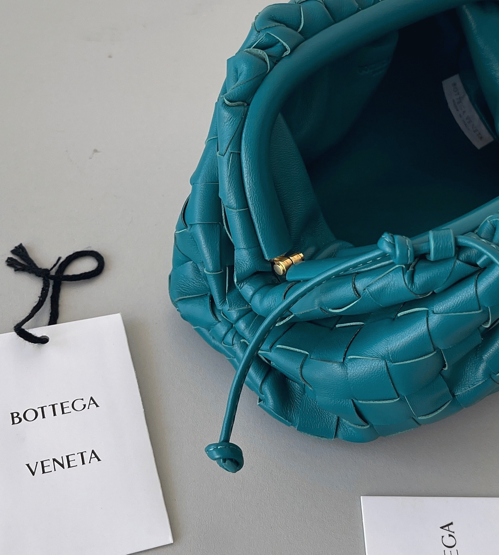 Replica Bottega Veneta Mini Pouch with Strap Mallard