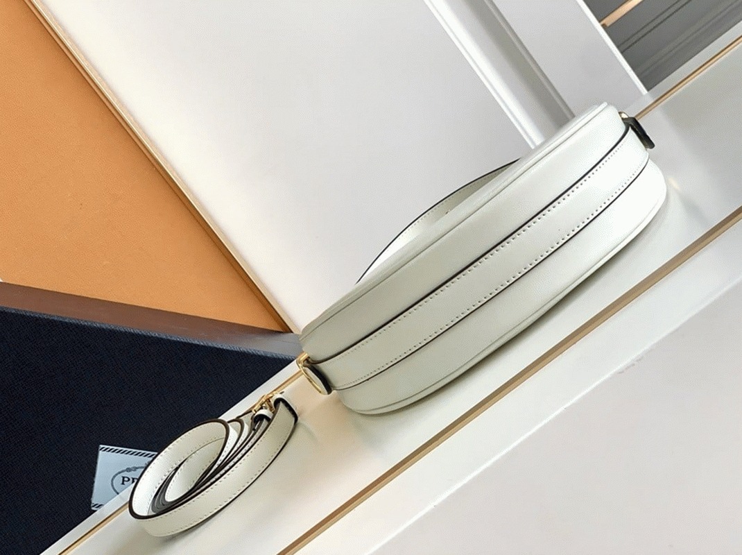 White Prada Arque Mini Shoulder Bag Fake