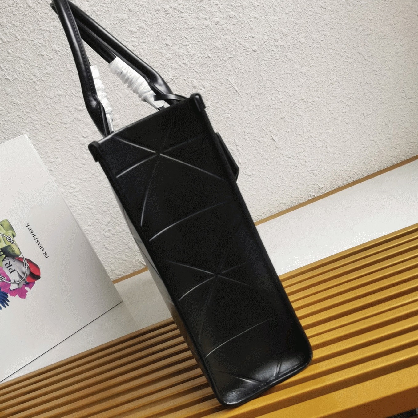 Prada Symbole Large Bag Replica with Topstitching in Black