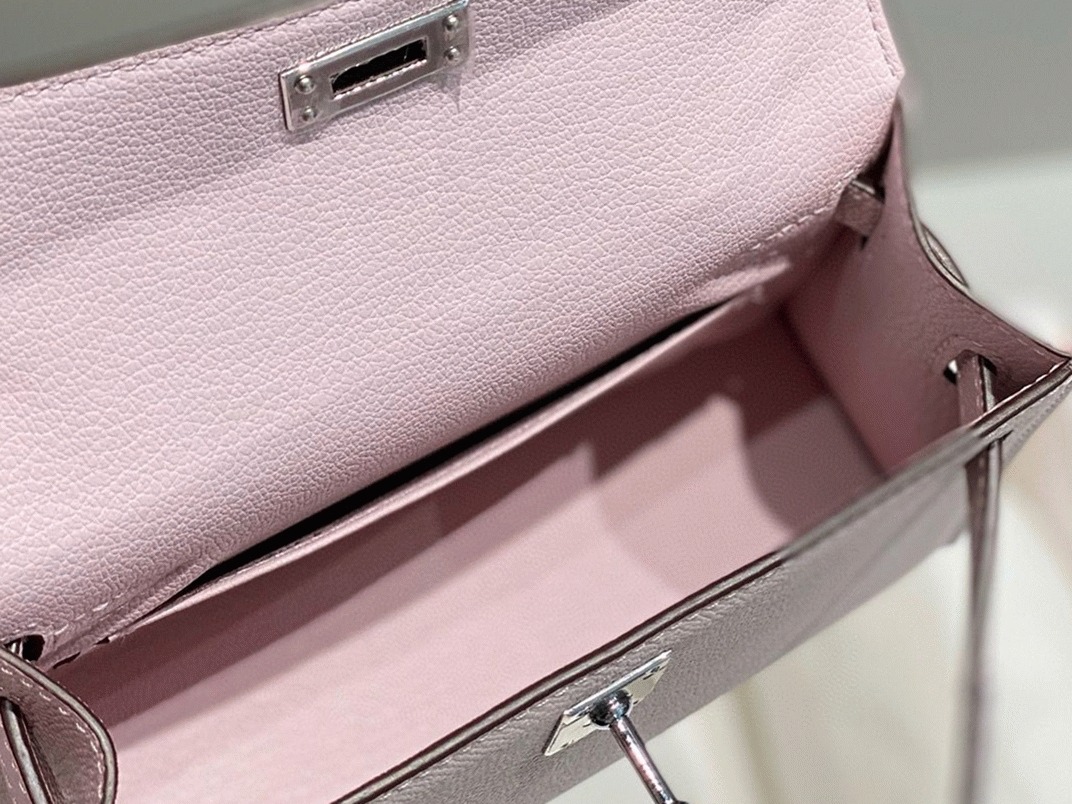Hermes Kelly Mini II Bag Replica in Mauve Pale