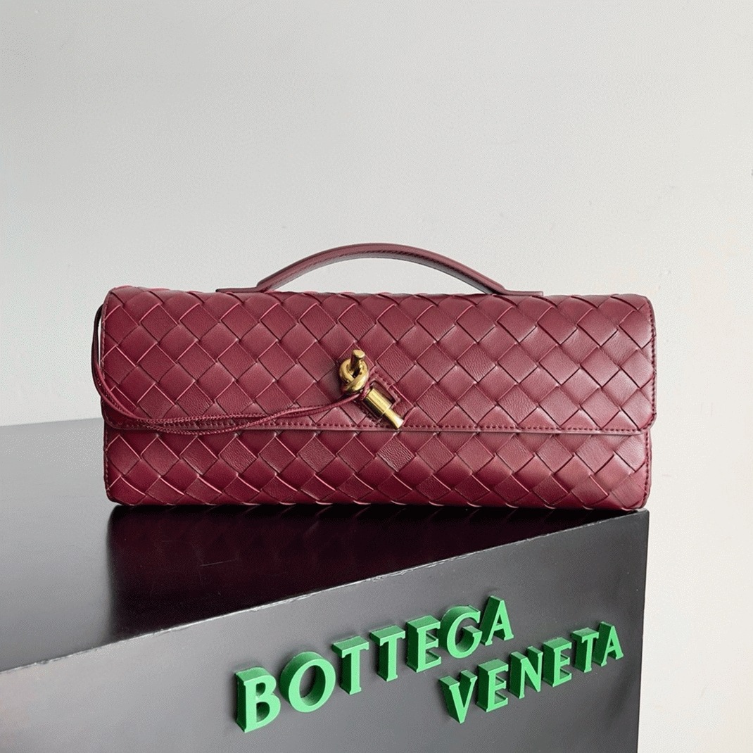 Replica Bottega Veneta Andiamo Clutch with Handle Barolo