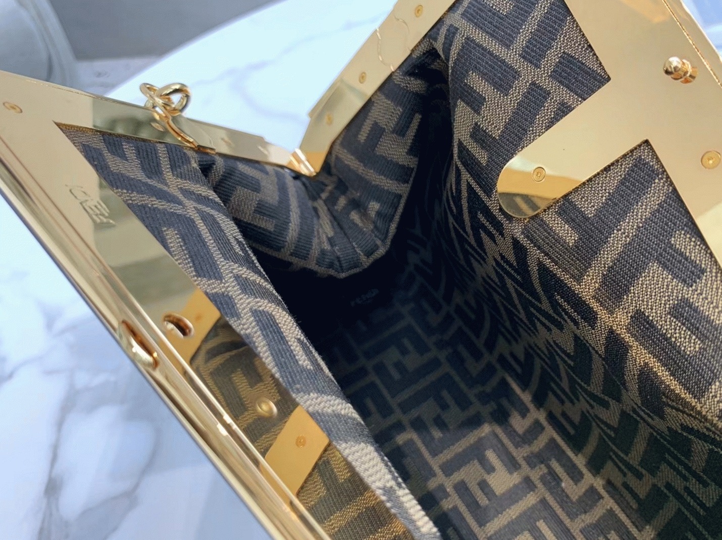 Top Quality Replica Fendi First Medium Bag In Brown Nappa Leather