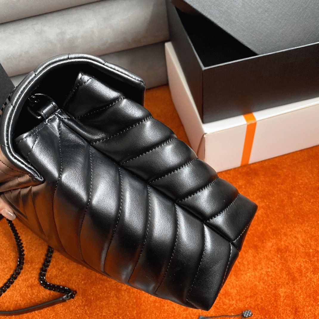 Fake Saint Laurent LouLou Medium Chain Bag Black