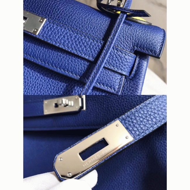 Blue with Zigzag Handle Replica Hermes Kelly 28cm Special Design