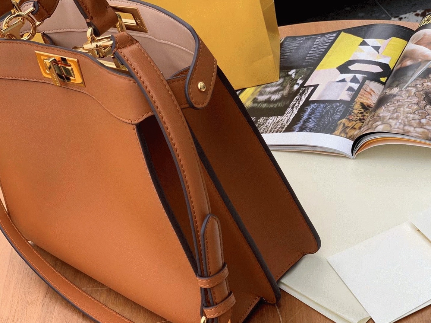 Top Quality Replica Fendi Peekaboo ISeeU Medium Bag In Brown Calfskin