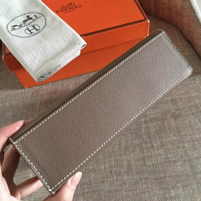 Etoupe Epsom Top Replica Hermes Kelly Pochette Mini Handbag