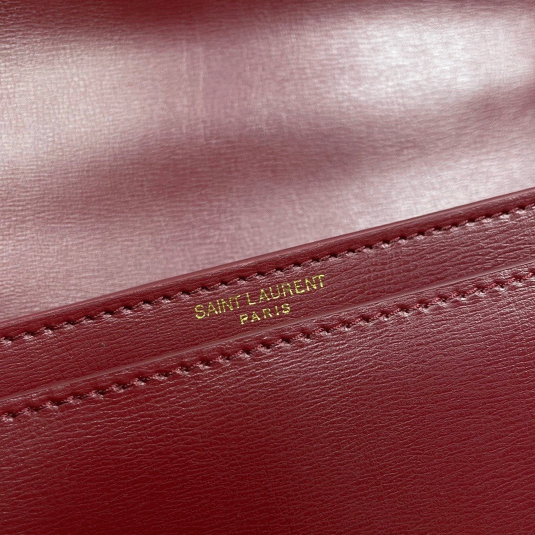 Knockoff Saint Laurent Sunset Medium Top Handle Bag Red Calfskin