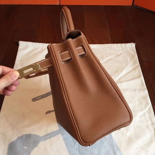 Gold Clemence Knockoff Hermes Kelly Retourne 28cm Classic Bag