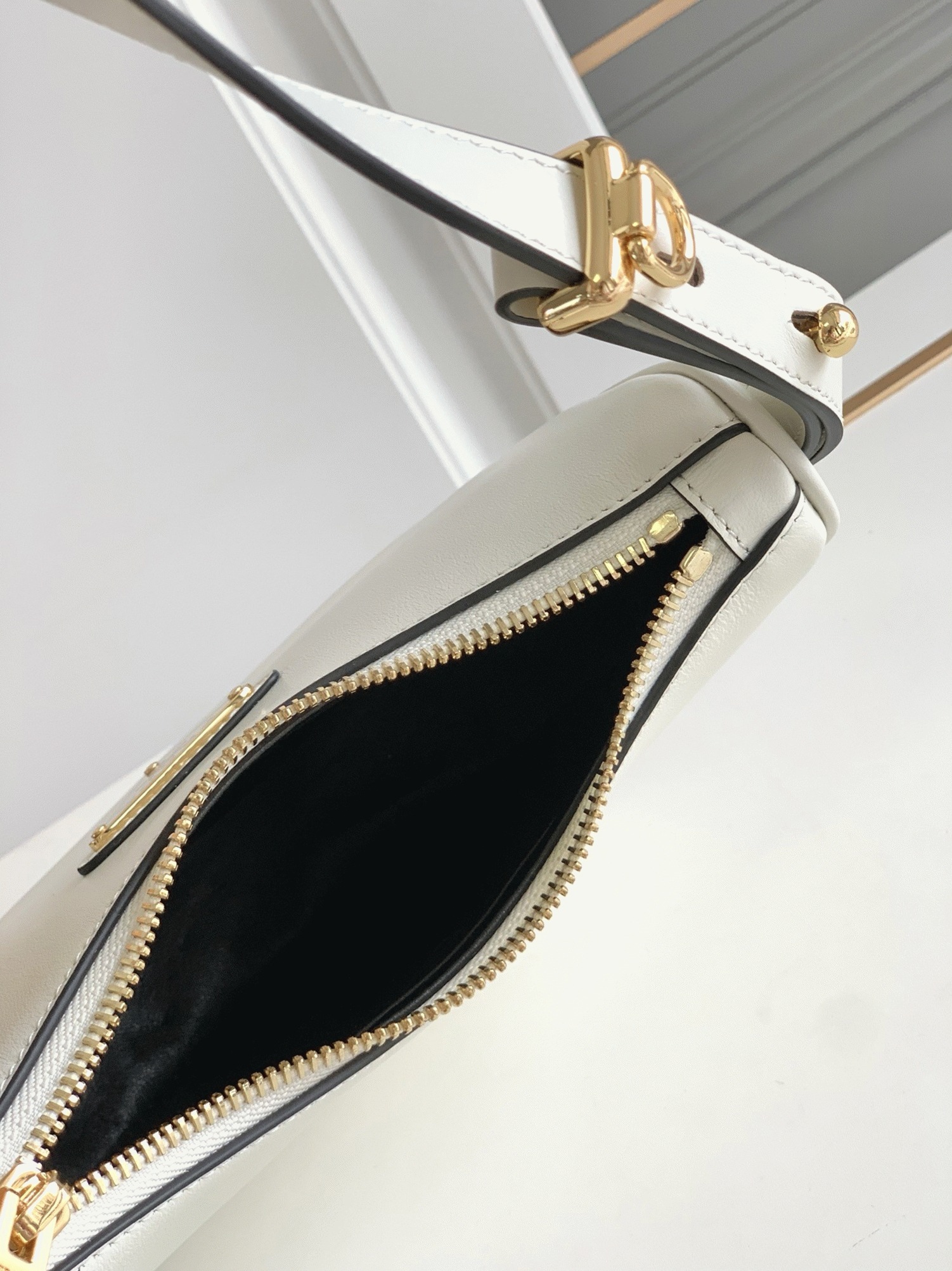 White Prada Arque Mini Shoulder Bag Fake