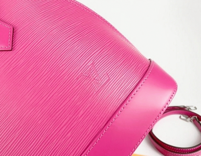 Louis Vuitton Epi Leather Alma PM Handbag In Pondichery Pink With Jacquard Strap