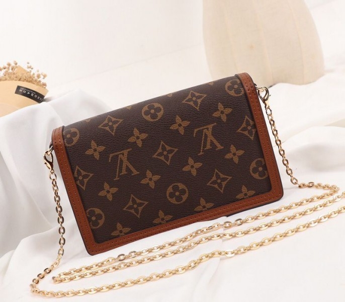 Louis Vuitton Monogram Reverse Canvas Dauphine Chain Wallet