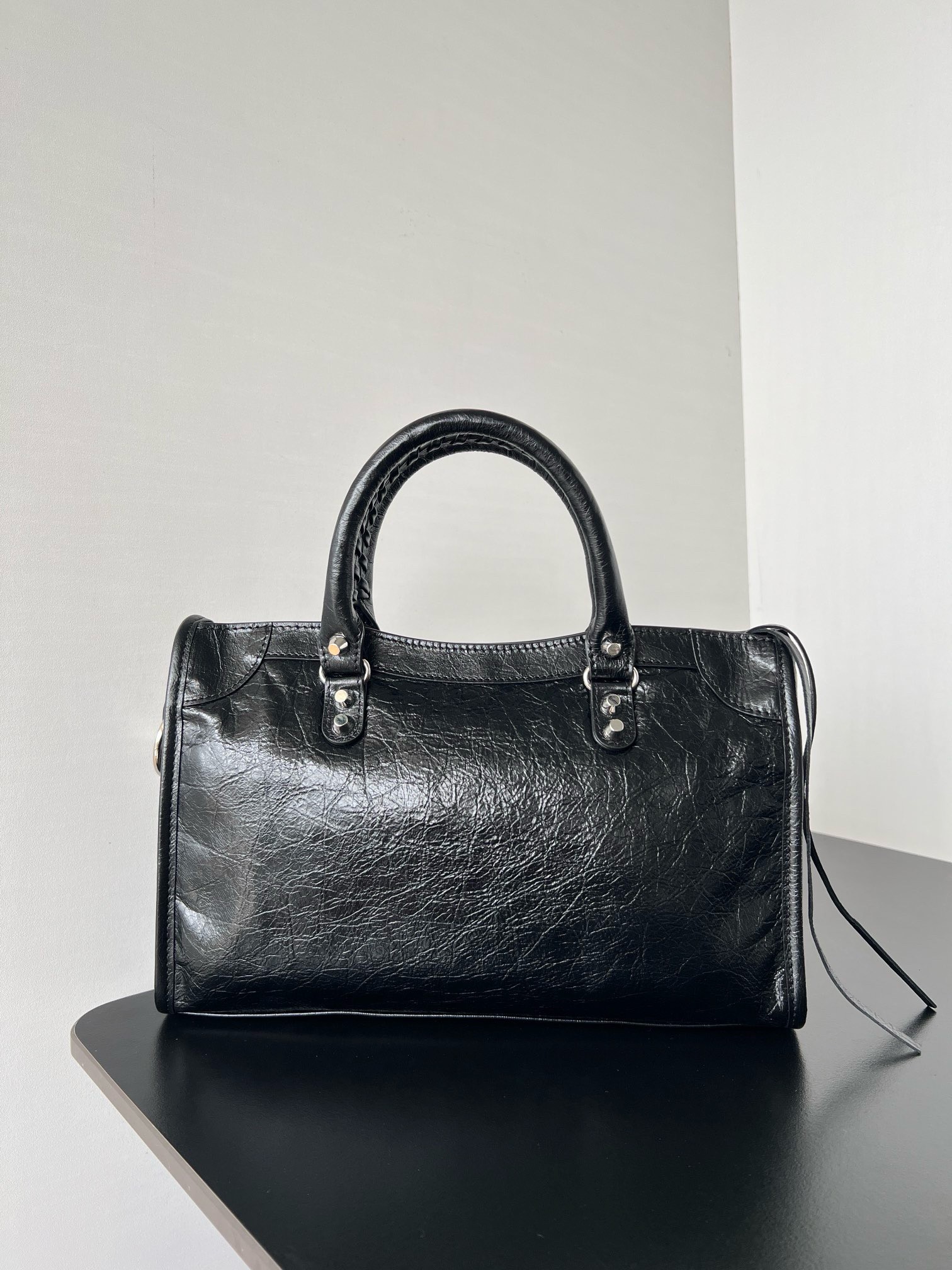 Knockoff Balenciaga Le City Small Bag Black Arena Lambskin