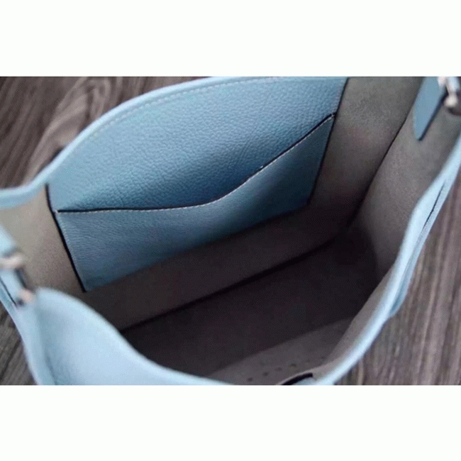 Light Blue Evelyne III PM Bag Designer Replica Hermes Soft Hue Tote