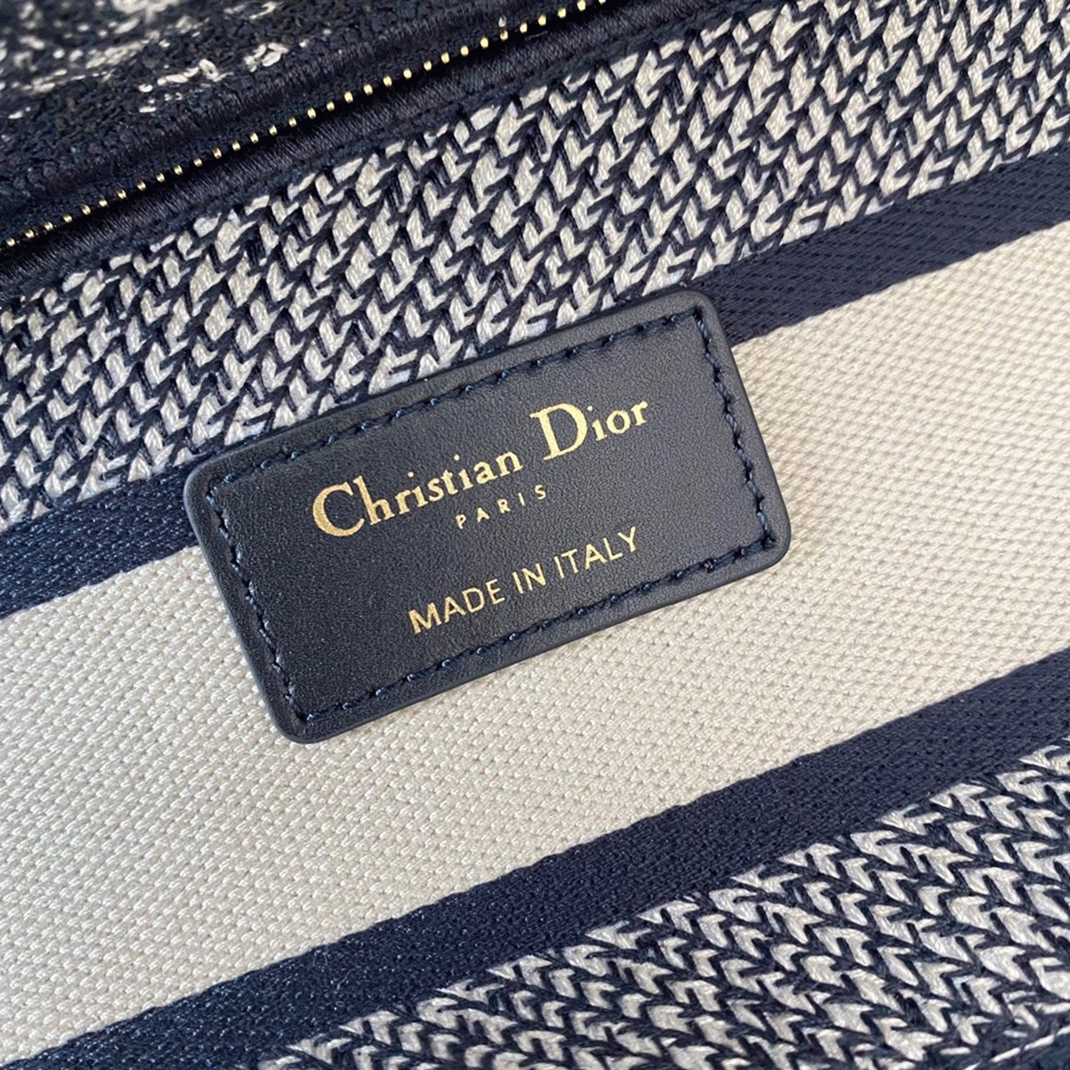 Dior Lady D-Lite Large Bag Fake in Blue Toile de Jouy Reverse Embroidery